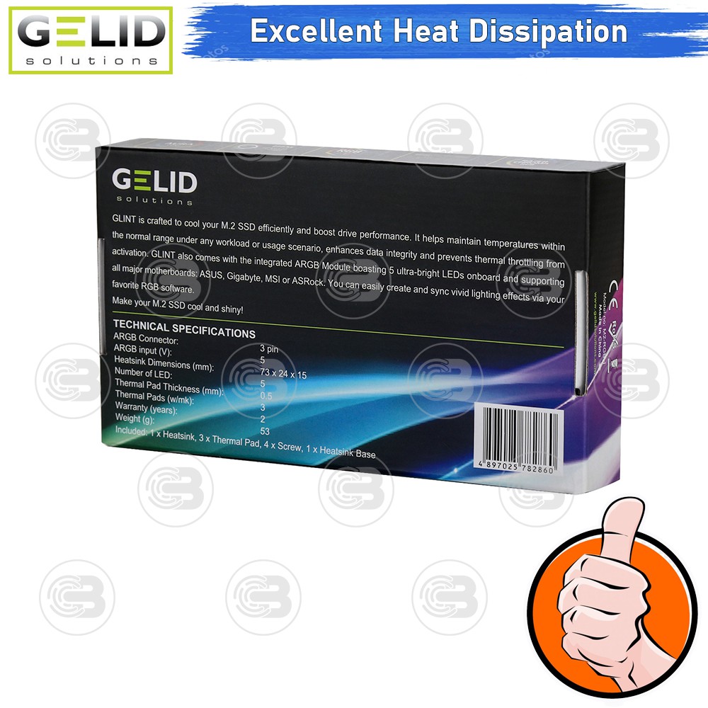 [CoolBlasterThai] GELID GLINT A-RGB M.2 SSD COOLER