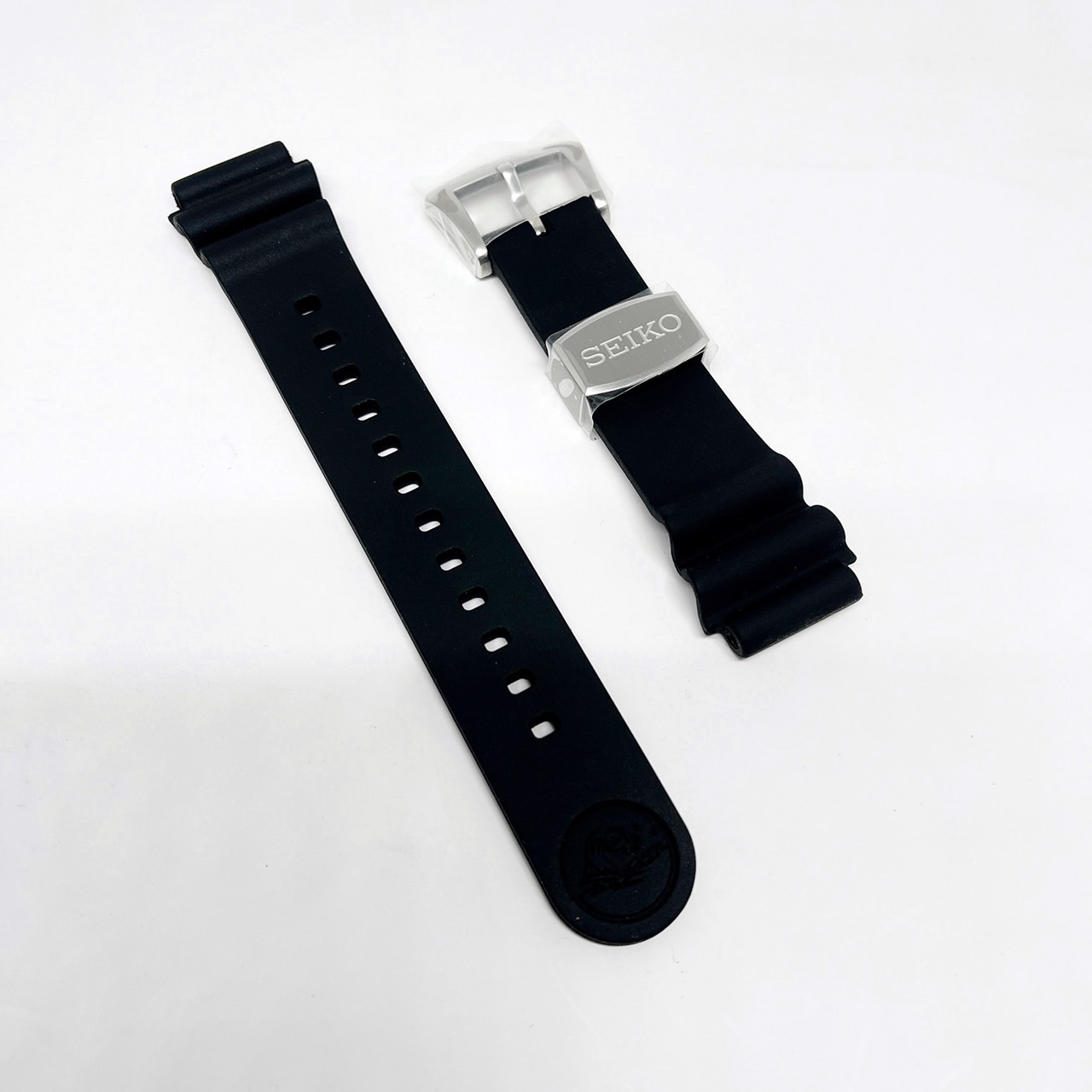 สายนาฬิกา seiko ของแท้ สายซิลิโคนสีดำ ขนาด 20 มิลลิเมตร