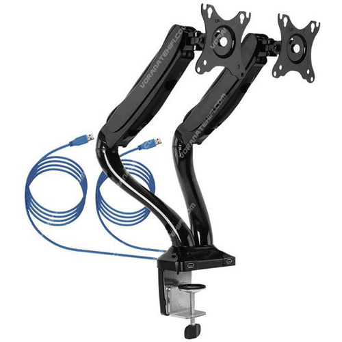 LDT09-C02 series ขาตั้งจอคอม ขายึดจอคอม 2 จอแบบ "Gas Spring structure" สำหรับจอขนาด 13-27 นิ้ว