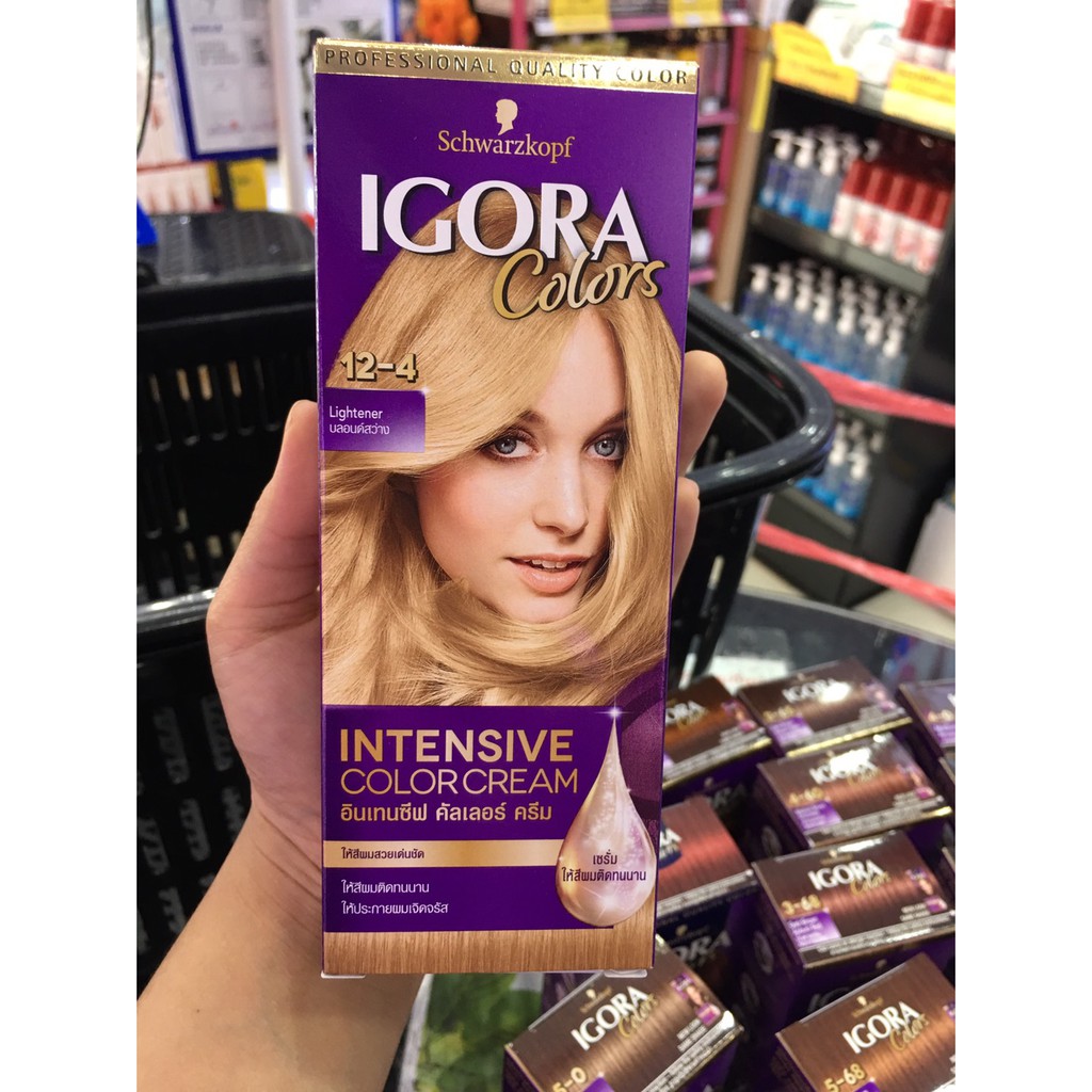 แท้พร้อมส่ง○ Schwarzkopf IGORA Colors กล่องม่วง ครีมเปลี่ยนสีผม อีโกร่า คัลเลอร์