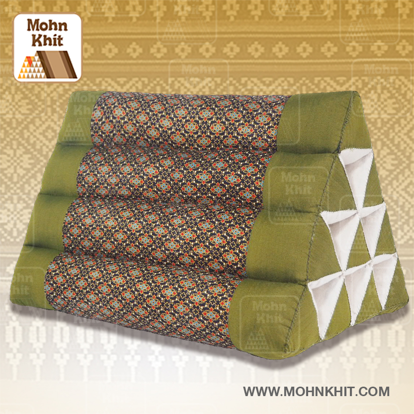 หมอนสามเหลี่ยม10ช่อง 50x28x30Cm.Decorate design Triangle kapok Traditional Floor Cushions 10 holes.