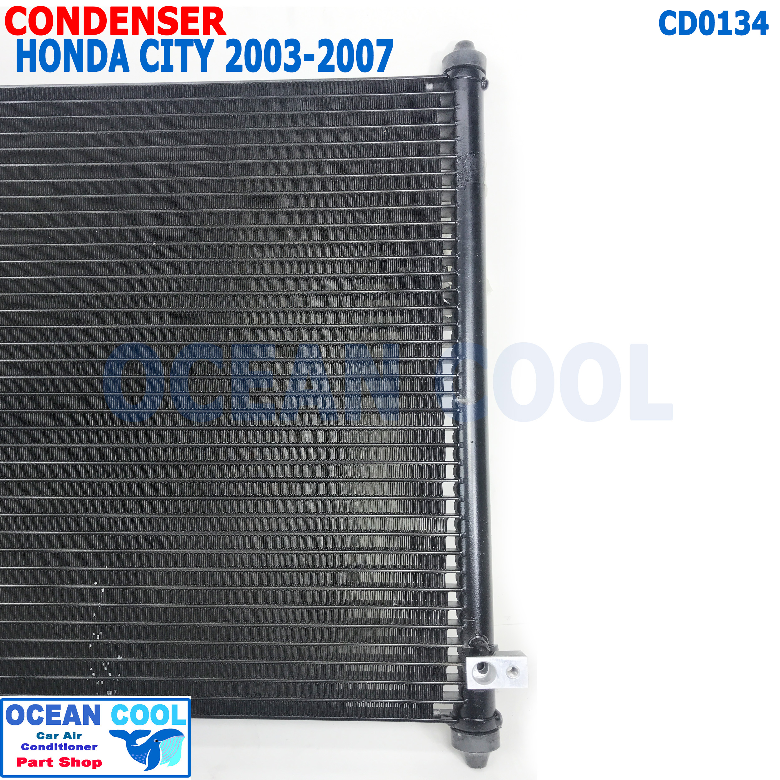 แผงแอร์ ฮอนด้า ซิตี้ ปี 2002 - 2007 CD0134 CONDENSER FOR HONDA CITY ZX แผงคอยล์ร้อน คอยล์ร้อน รังผึ้งแอร์ แมลงสาบ