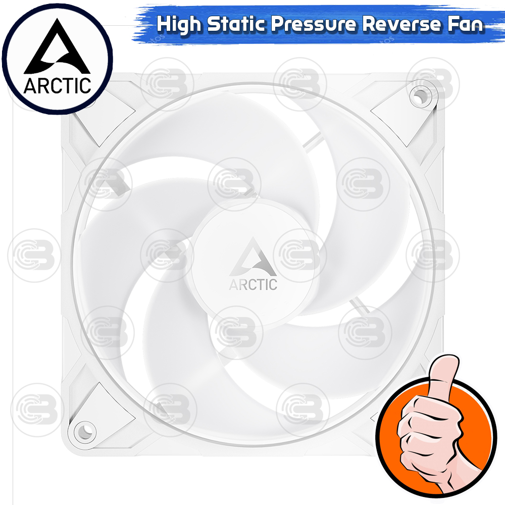 [CoolBlasterThai] ARCTIC P12 PRO REVERSE PST A-RGB WHITE (size 120 mm.) X3 Value Pack PC Fan Case ประกัน 6 ปี