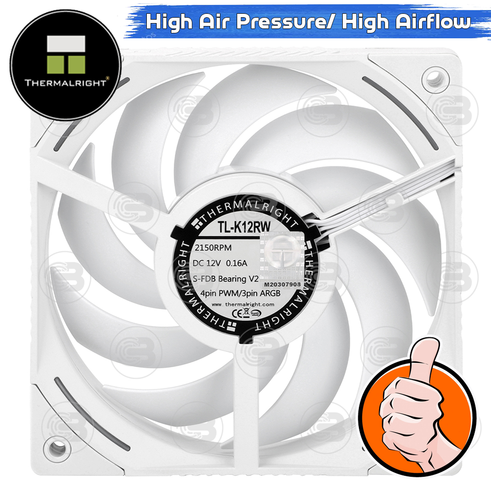 [CoolBlasterThai] Thermalright TL-K12RW Reverse Fan Case Optimized Static Pressure ARGB (size 120 mm.) ประกัน 3 ปี