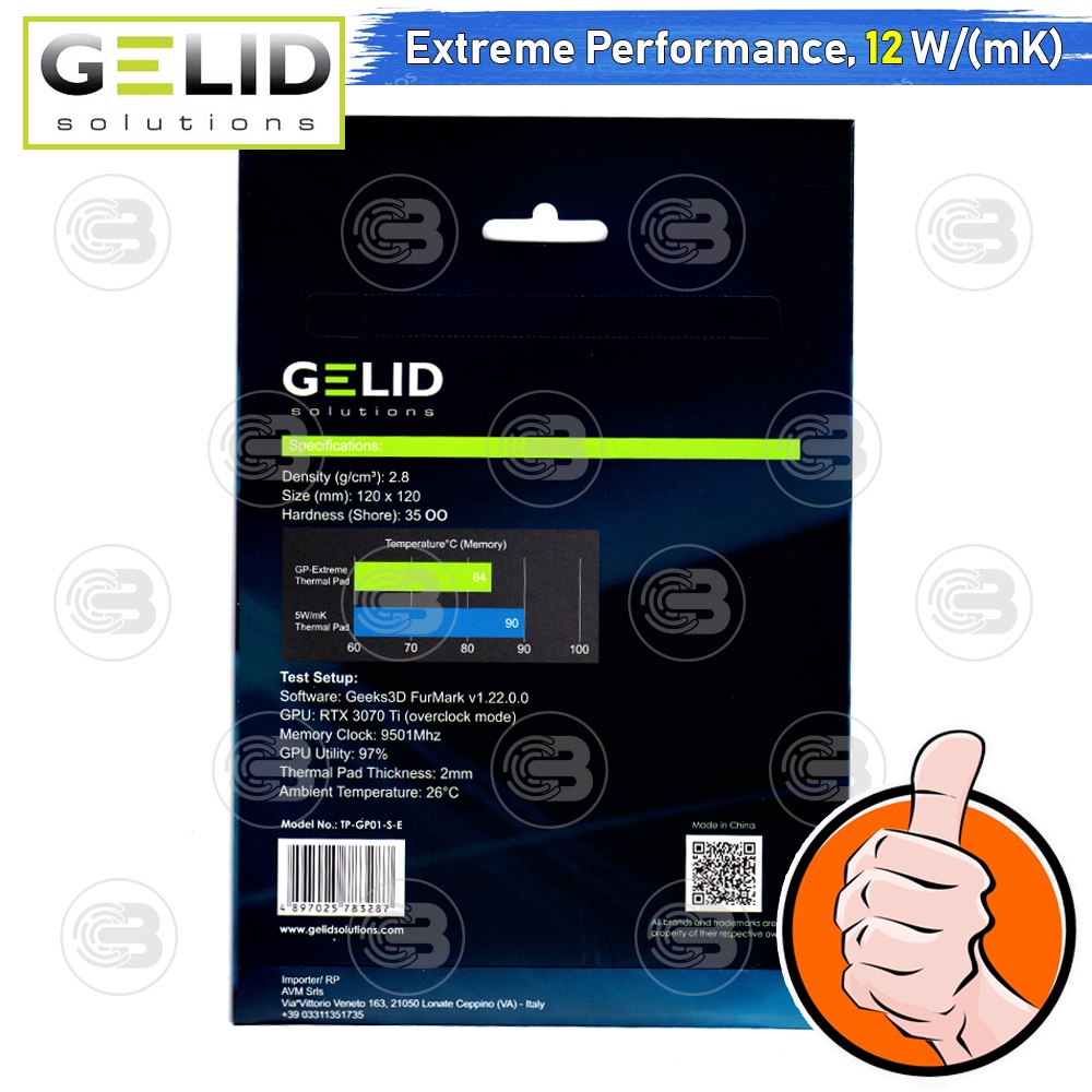[CoolBlasterThai] GELID GP-EXTREME Thermal Pad 120x120x3.0 mm./12.0 W/mK (TP-GP01-S-E)