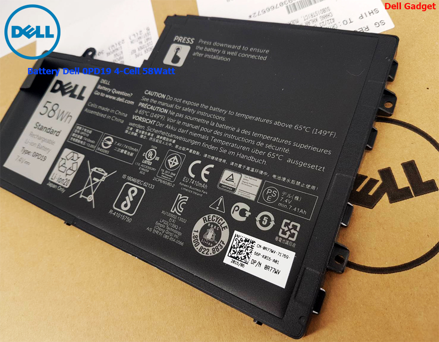 Battery Dell Latitude 3450, 3550, 4-Cell, 58Wh, แบตเตอรี่ Dell 0PD19 ของแท้รับประกันศูนย์ Dell Thailand On-site Service
