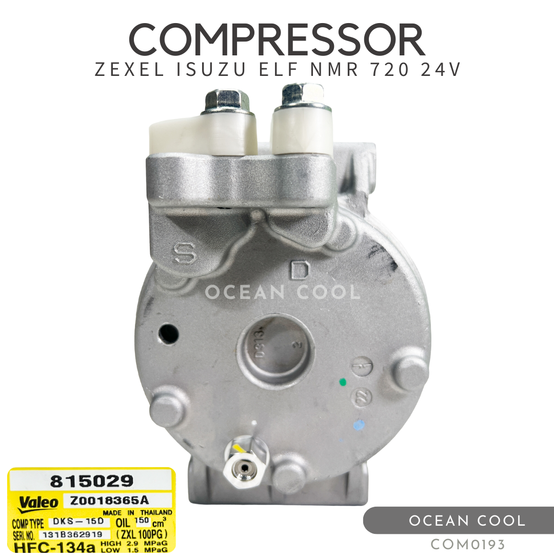 คอมเพรสเซอร์ อีซูซุ เอล์ฟ NMR 270 , เซกเซล 24 โวลต์ ร่องเอ COM0193 VALEO 815029 COMPRESSOR ZEXEL ISUZU ELF NMR 720 24V คอมแอร์ วาลีโอ