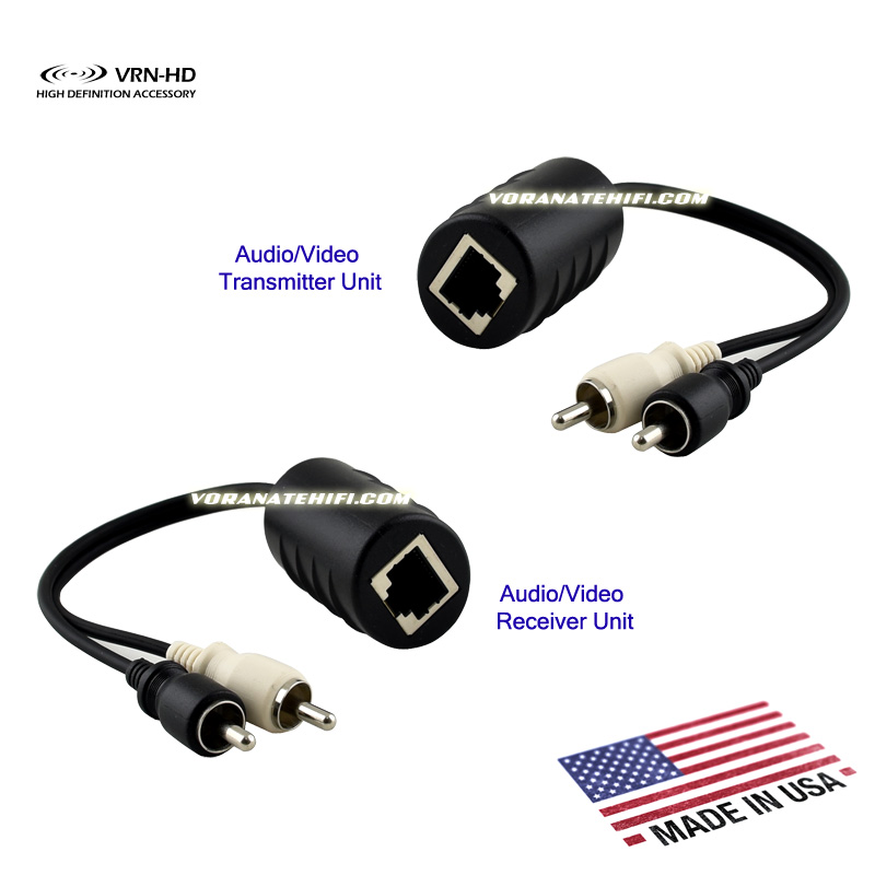 AVE02 RCA 2ch,Audio/Video,Coaxial Digital,subwoofer Extender 75m Over Cat6 Cable