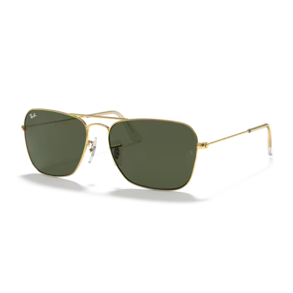 แว่นกันแดด Ray-Ban Caravan Gold G15 RB3136 001 S.58