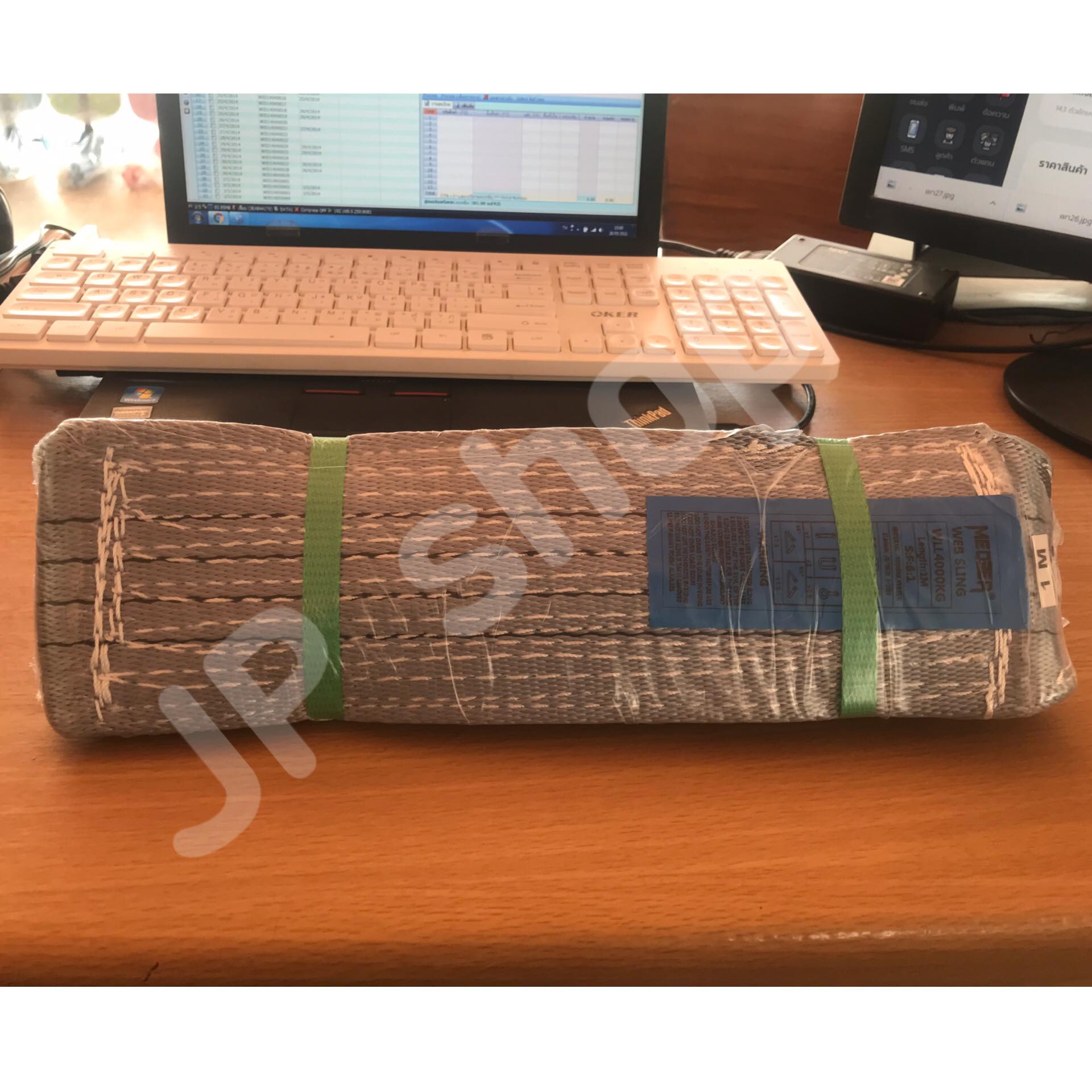 สายพานยกของขนาด 1 เมตร สีเทา หนา ทนทาน แข็งแรง สายสลิง ยกรถเครน สายยกของ อุปกรณ์ยกของหนักสลิงแบนแขวน สายลาก กว้าง 4 นิ้ว ยาว 1 เมตร ยกได้ 4 ตัน #02600