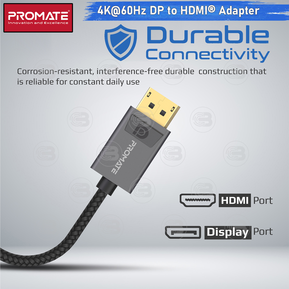 [CoolBlasterThai] PROMATE DisplayPort to HDMI Adapter 4K@60Hz (MediaLink-DP) (2Y Warranty)
