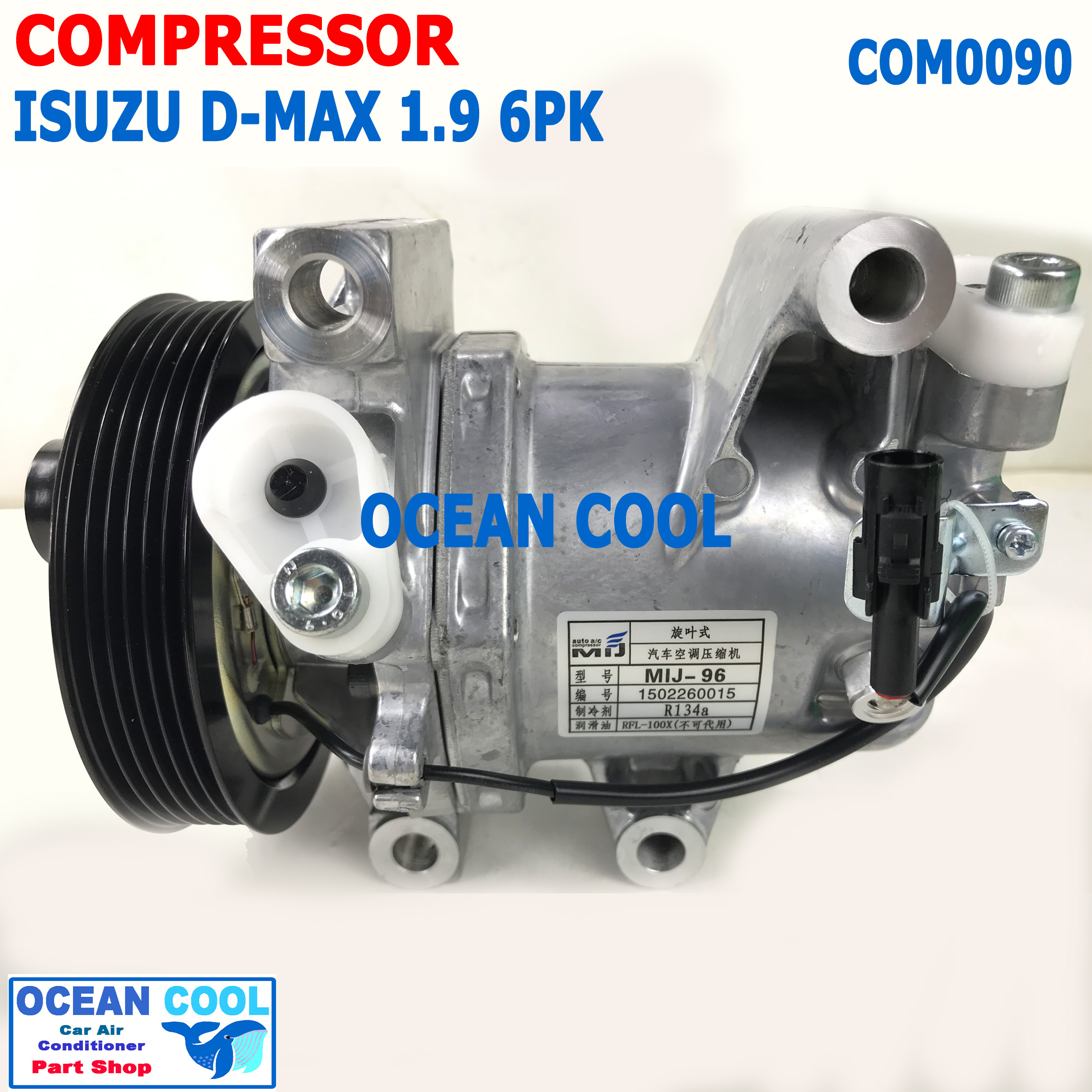 คอมเพลสเซอร์ อีซูซุ ดีแม็ก 1.9 2016 - 2020 สายพาน 6pk MIJ-T776 COM0090 Compressor For ISUZU DMAX 1.9 MU-X 1.9 2016 คอมแอร์ คอม คอมเพสเซอร์ อะไหล่แอร์ D-MAX