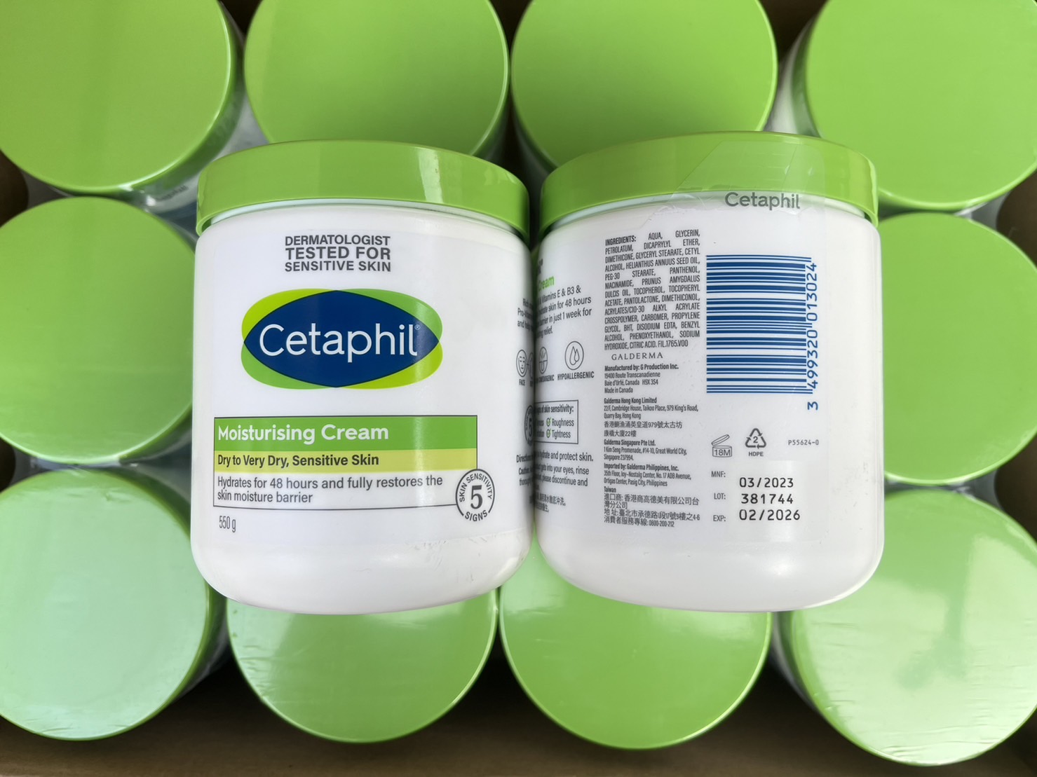 Cetaphil Moisturizing Cream For Dry,Sensitive Skin 550g. ผลิตภัณฑ์บำรุงผิวหน้าและผิวกาย