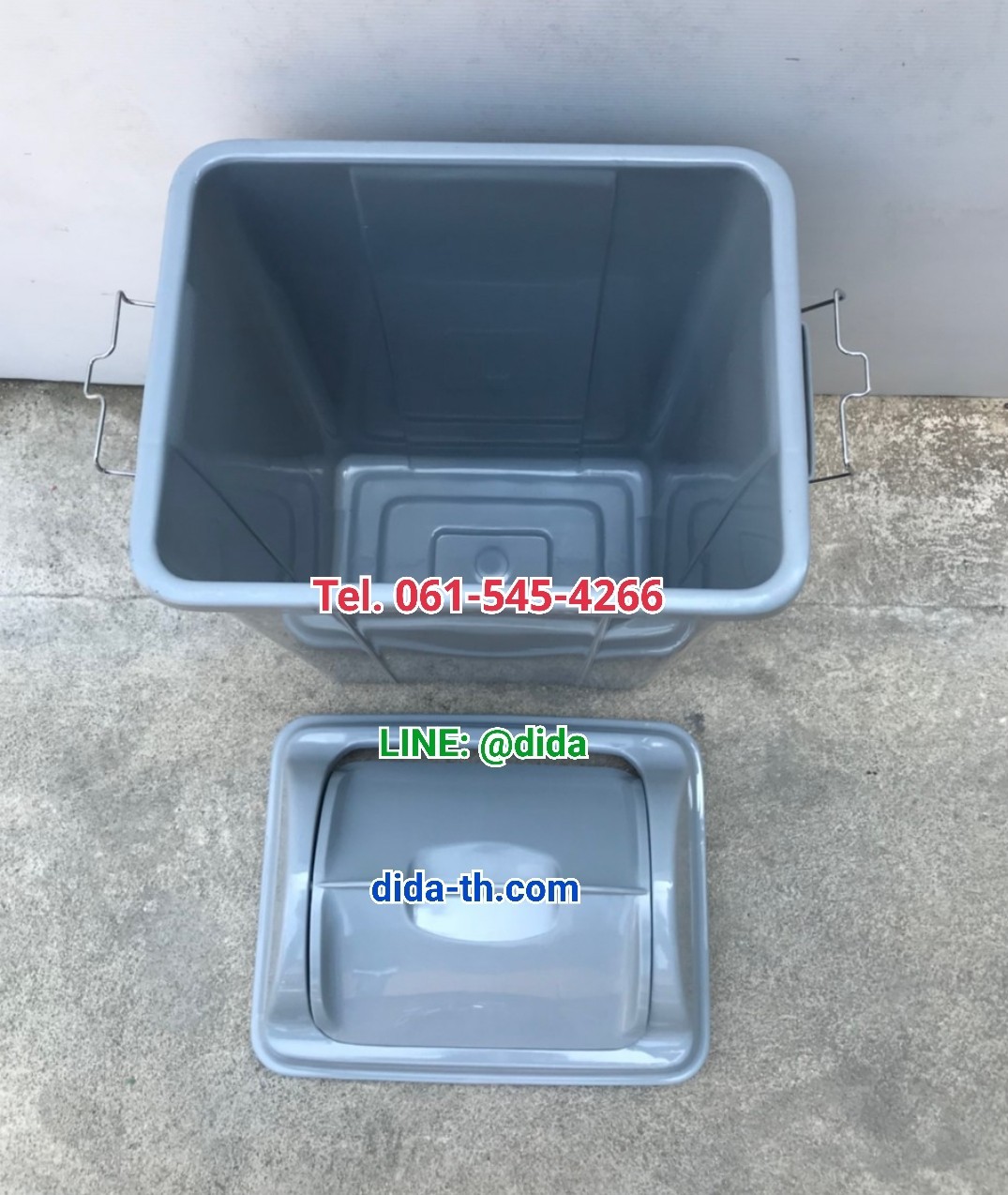 ถังขยะแยกประเภท ถังขยะพลาสติก ทรงเหลี่ยม ฝาแกว่ง 30 ลิตร