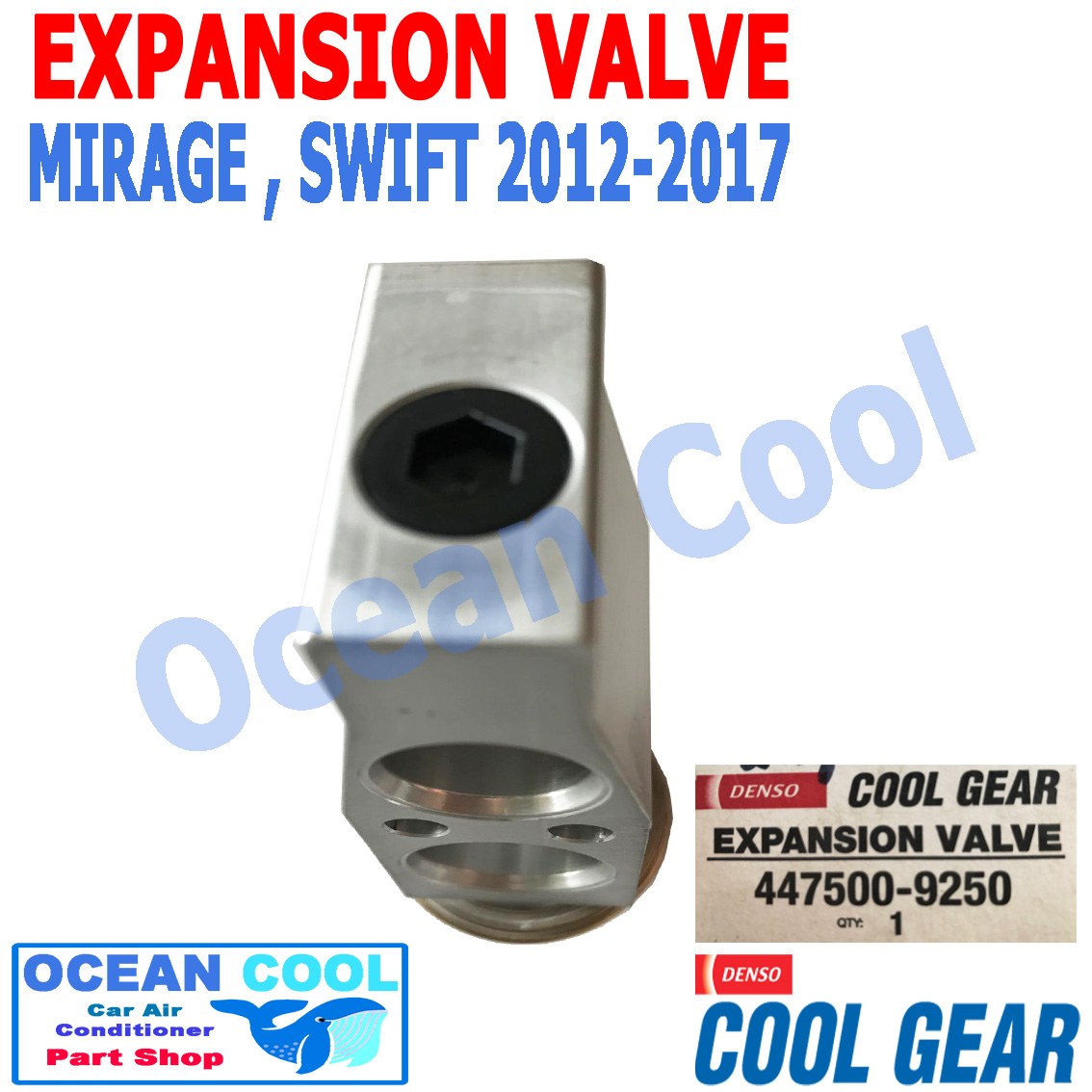 วาล์ว บล็อค มิตซูบิชิ มิราจ 2012 - 2017 ซูซูกิ สวิฟ อีโก้คาร์ 2012 - 2017, โตโยต้า อัลติส 2014 , รีโว่ 2007 , คัมรี่ 2007 ,วีออส 2013-2018 EV0013 Cool Gear 447500-9250 EXPANSION VALVE Mitsubishi Mirage , suzuki swift eco car 2013 2014 2015 2016 Oecan cool