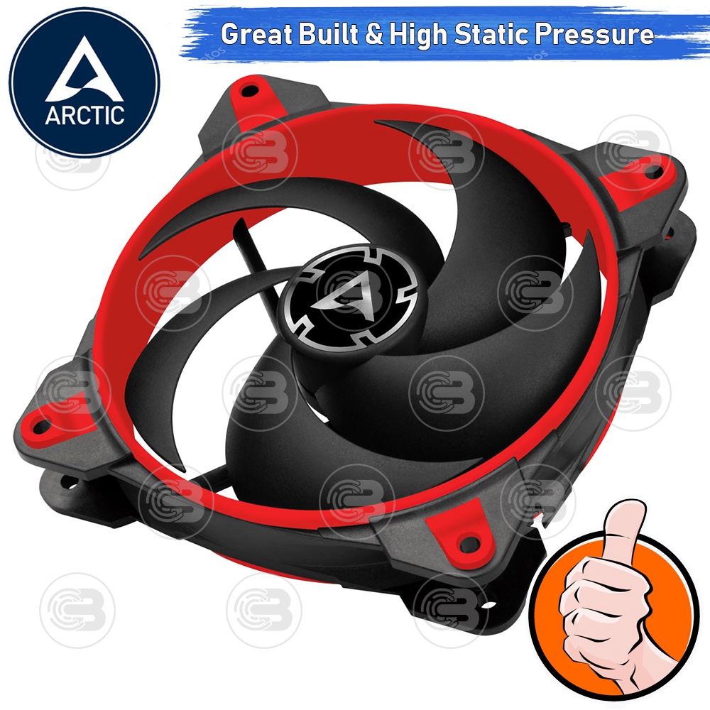 [CoolBlasterThai] ARCTIC BioniX P120 Red Pressure-optimised with PWM PST(size 120 mm.) PC Fan Case ประกัน 10 ปี