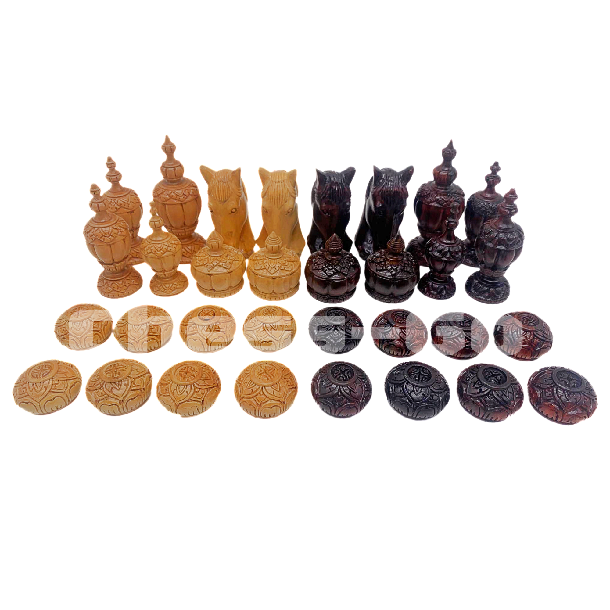 ตัวหมากรุกไทยไม้เนื้อแข็ง รุ่น Champion set A