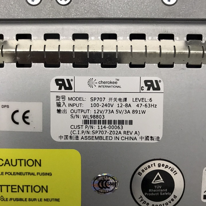 REF, NetApp SP707-Z02A, X758-R6,114-00063 [TorCompTH Thailand - ขาย จำหน่าย ราคา] NetApp Controller Power Supply 891W for NetApp FAS3170, FAS3240, IBM N6040 2858-A20