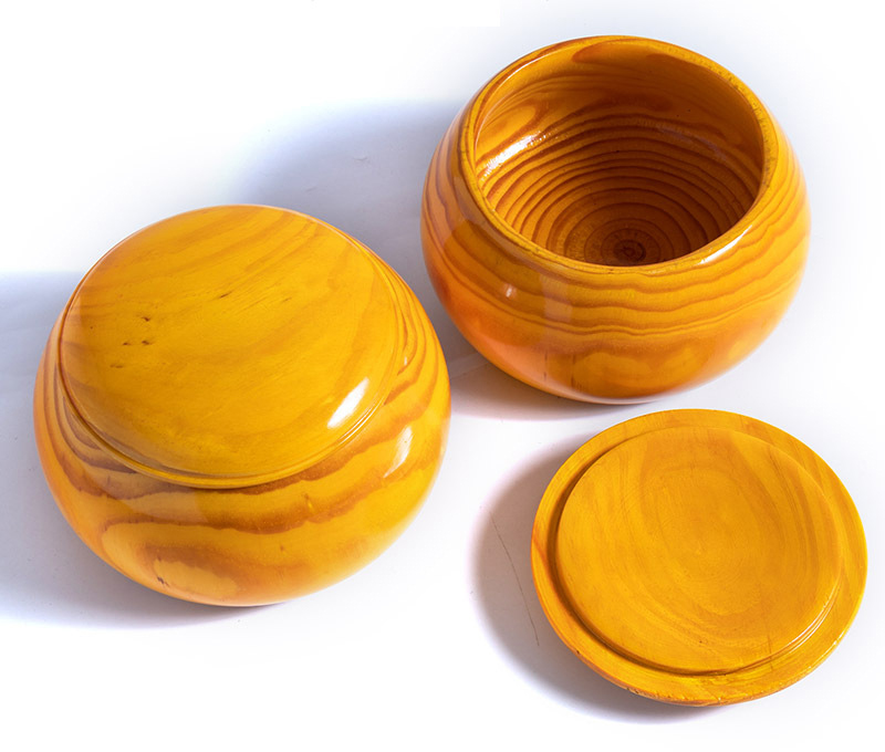 ชุดหมากล้อมไม้Torreya19เส้น(กระดาน3cm/เม็ดหินyunzi/โถไม้yellow spruce)