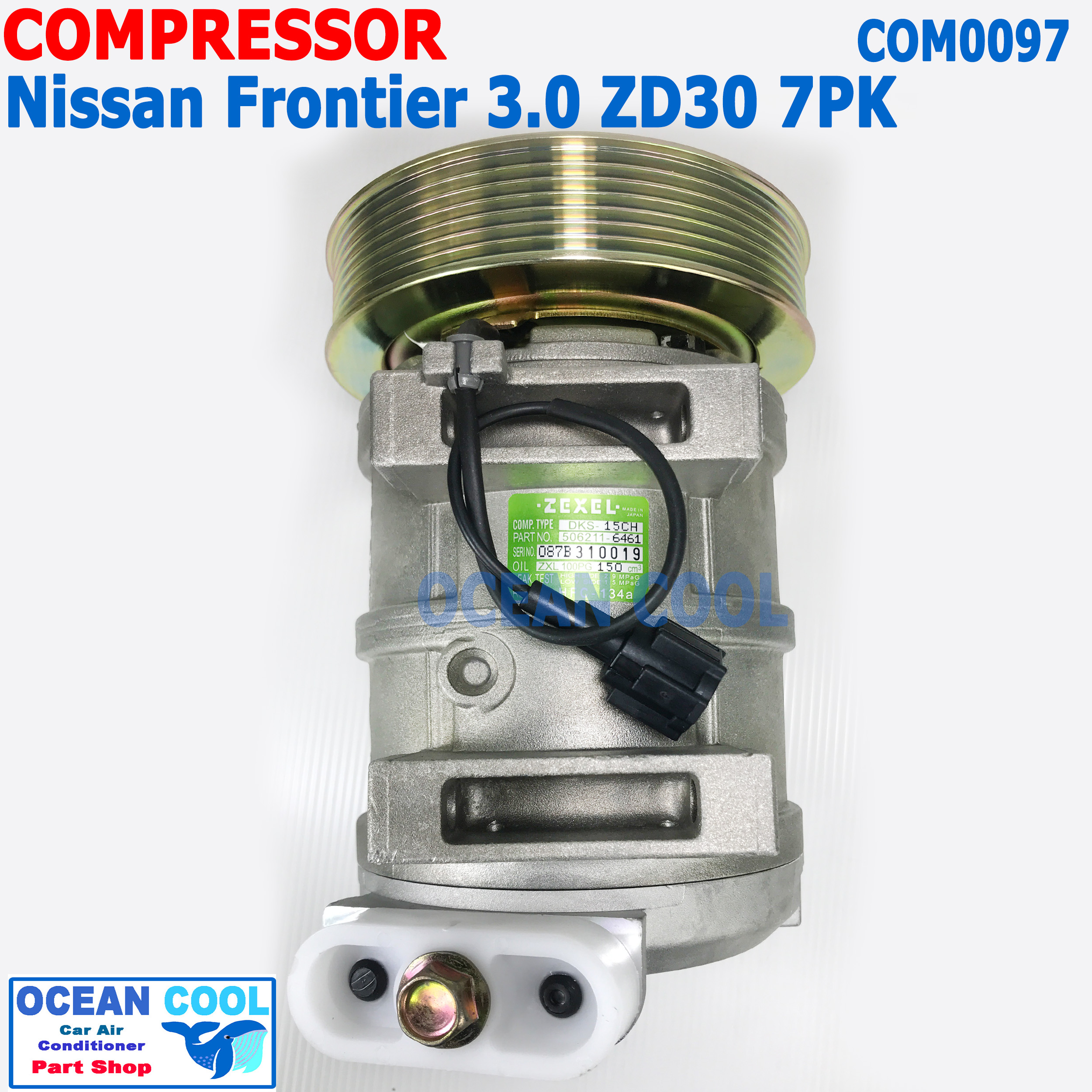 คอมเพลสเซอร์ นิสสัน บิ๊กเอ็ม ฟรอนเทีย ZD30 สายพาน 7pk MIJ-T043-6 COM0097 Compressor ForNissan Frontier 3.0 2004 คอมแอร์ คอม คอมเพสเซอร์ อะไหล่แอร์