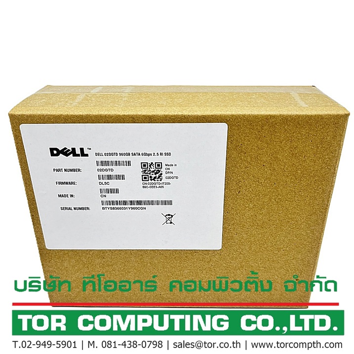 NEW DELL 02DGTD1 [TorCompTH Thailand ขายจำหน่าย ราคา] Dell 960GB 6G SATA RI 2.5in SSD with Tray for R730