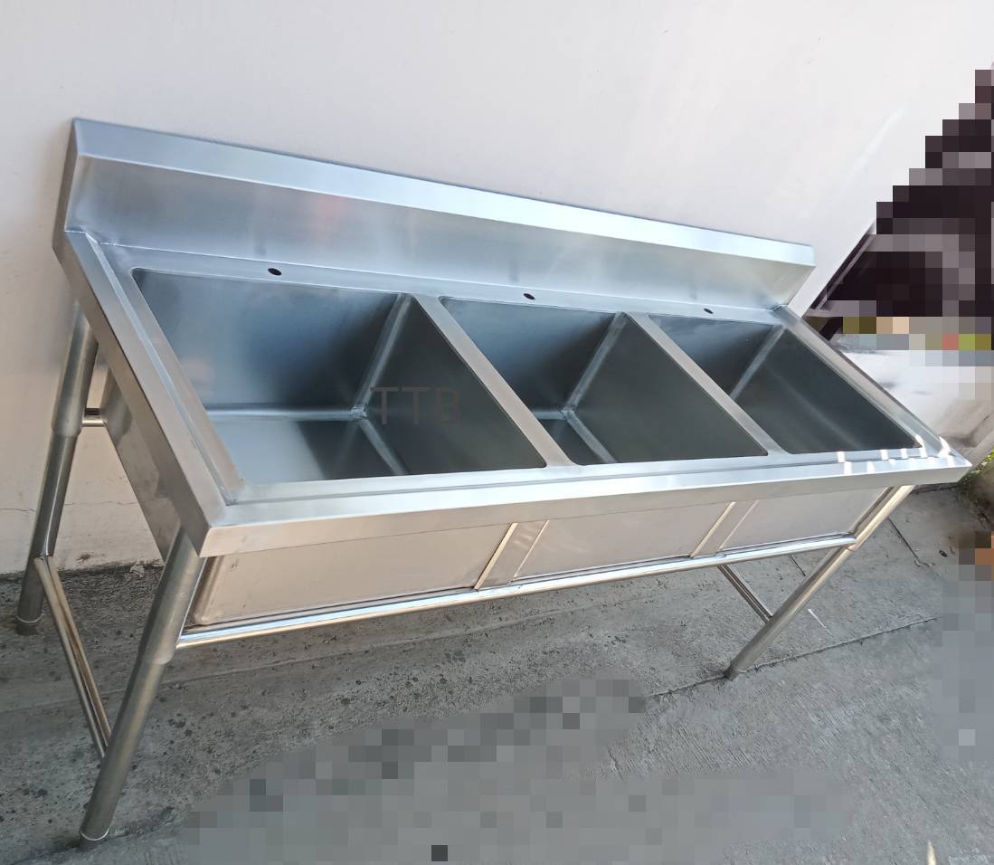 ซิงค์ล้างจานสแตนเลส 3 หลุมลึกพิเศษ รุ่น: SWSDD-186580H