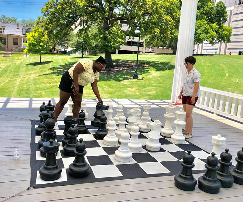 25" Giant Chess Set with Nylon Board ชุดหมากรุกยักษ์25นิ้ว+กระดานผ้าไนลอน