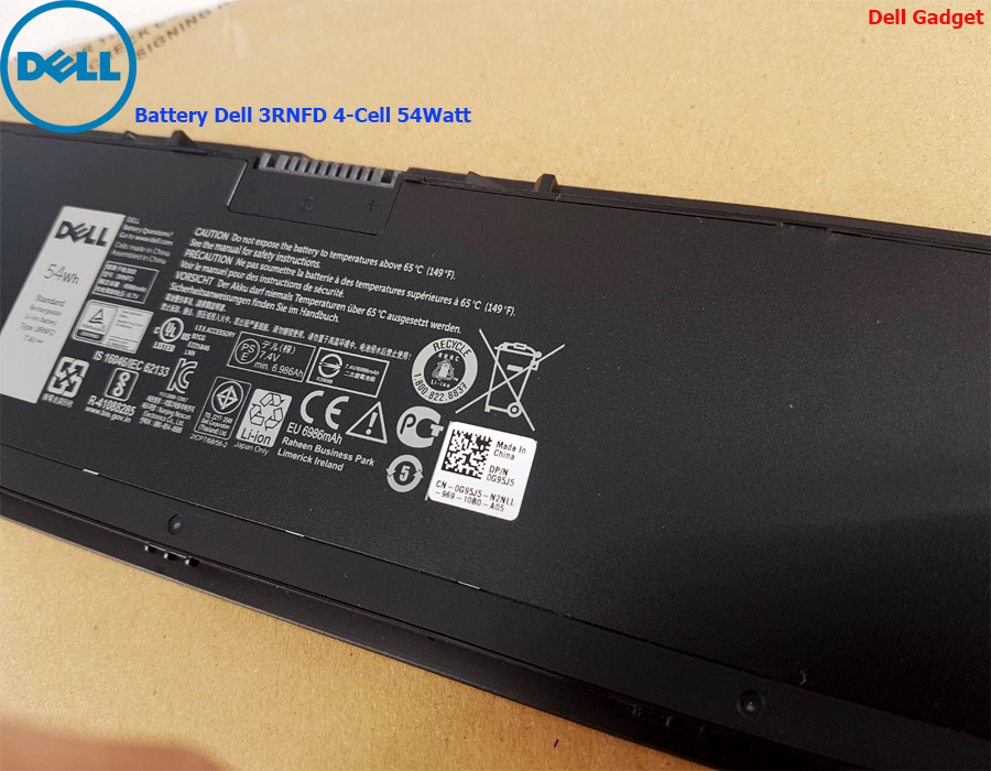 Battery Dell Latitude E7450 4-Cell, 54Wh แบตเตอรี่ 3RNFD ของแท้รับประกันศูนย์ Dell Thailand On-site Service