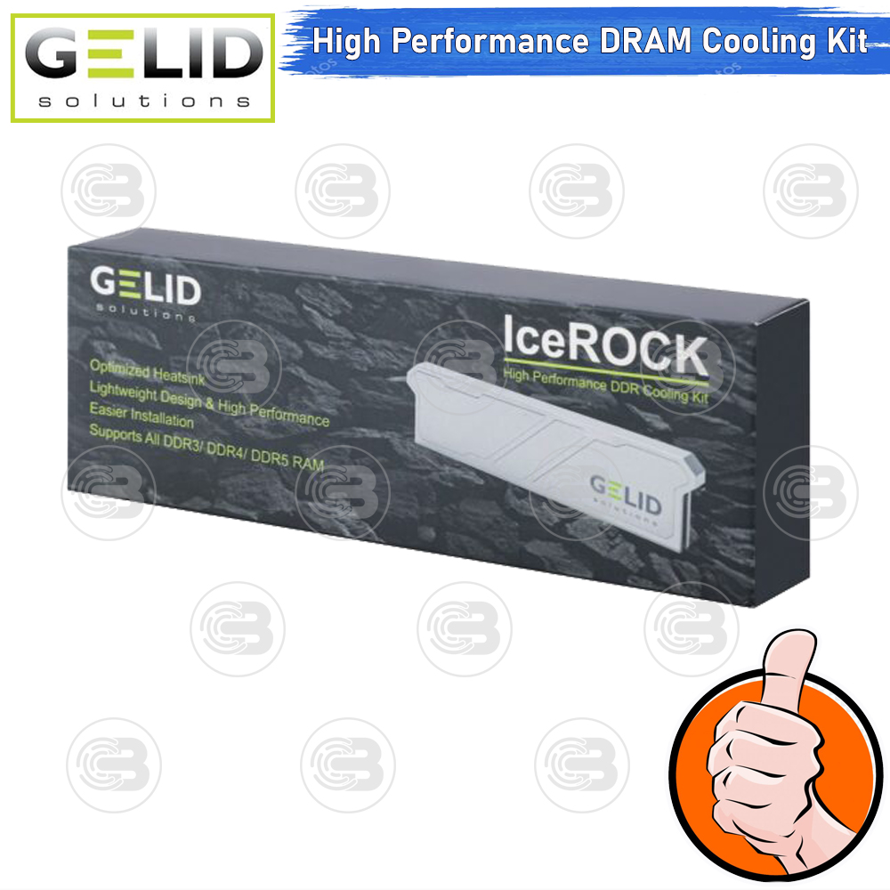 [CoolBlasterThai] GELID IceRock Silver High Performance DDR Cooling Kit Aluminium-Made Supports DDR3/DDR4/DDR5