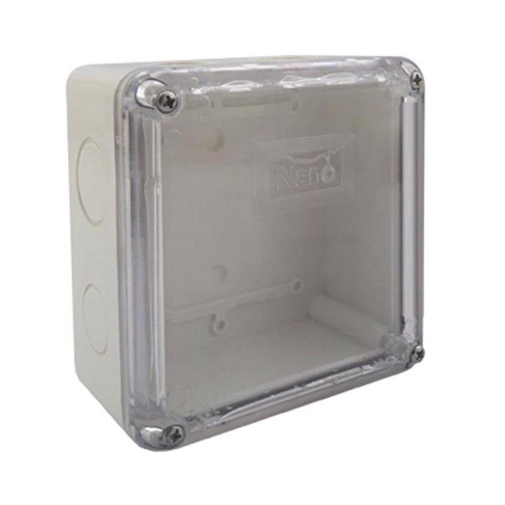 กล่องพลาสติกกันน้ำ NANO 4x4x2.5" สีขาว ฝาใส