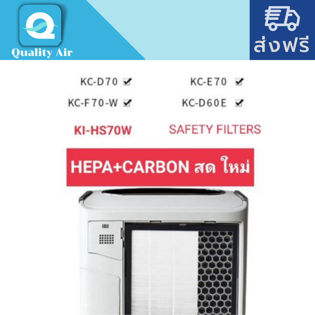 แผ่นกรองอากาศKC-D70,KC-E70,KC-F70-W,KI-HS70W,KC-D60E,KC-G60TA-W ไส้กรองอากาศ