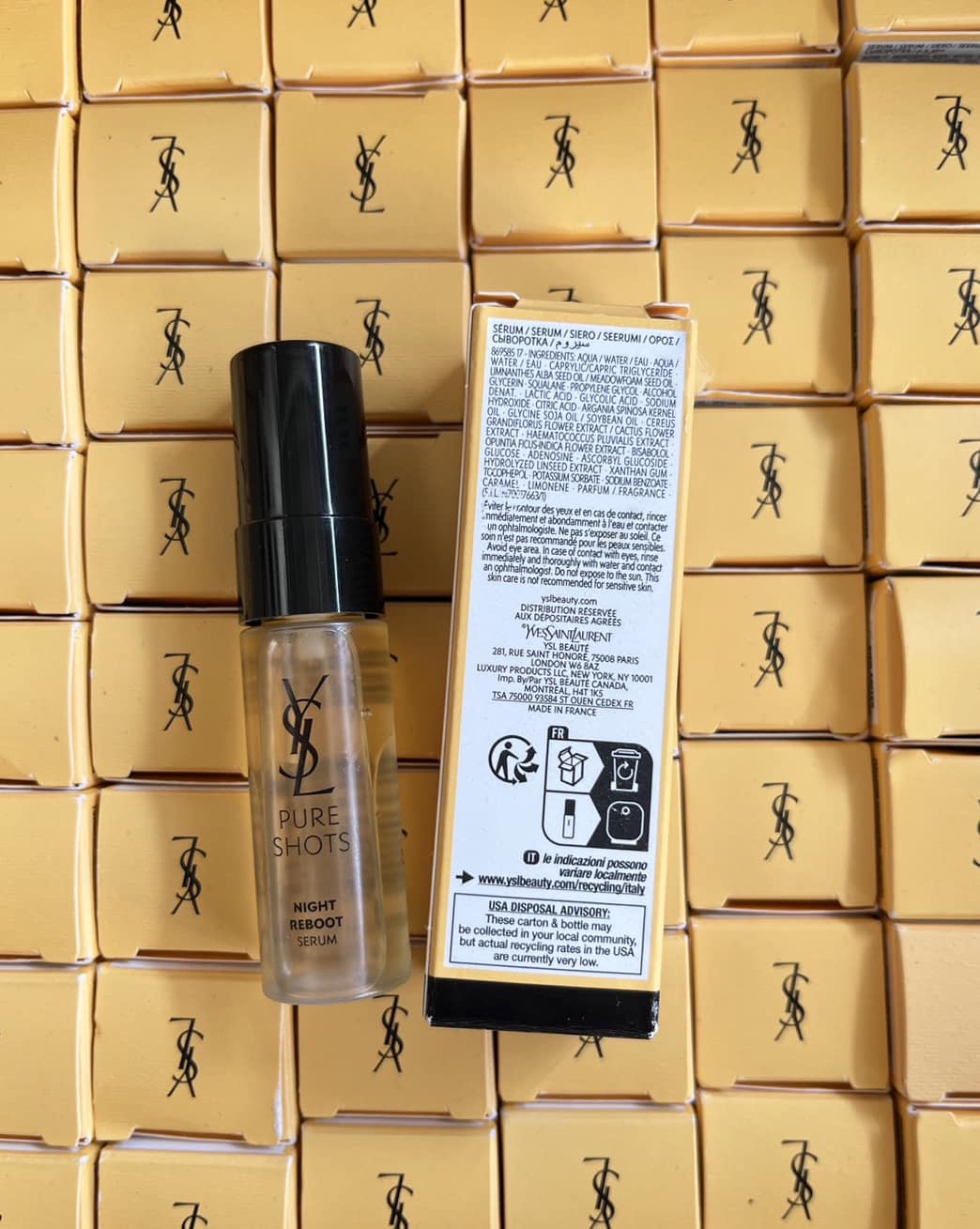 YSL Yves Saint Laurent Pure Shots Night Reboot Serum 7ml. เซรั่มสูตรเข้มข้นช่วยฟื้นฟูผิวให้กลับมาสุขภาพดี