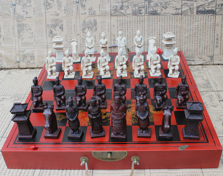 ชุดหมากรุกสากลกองทัพจีนแบบพับ