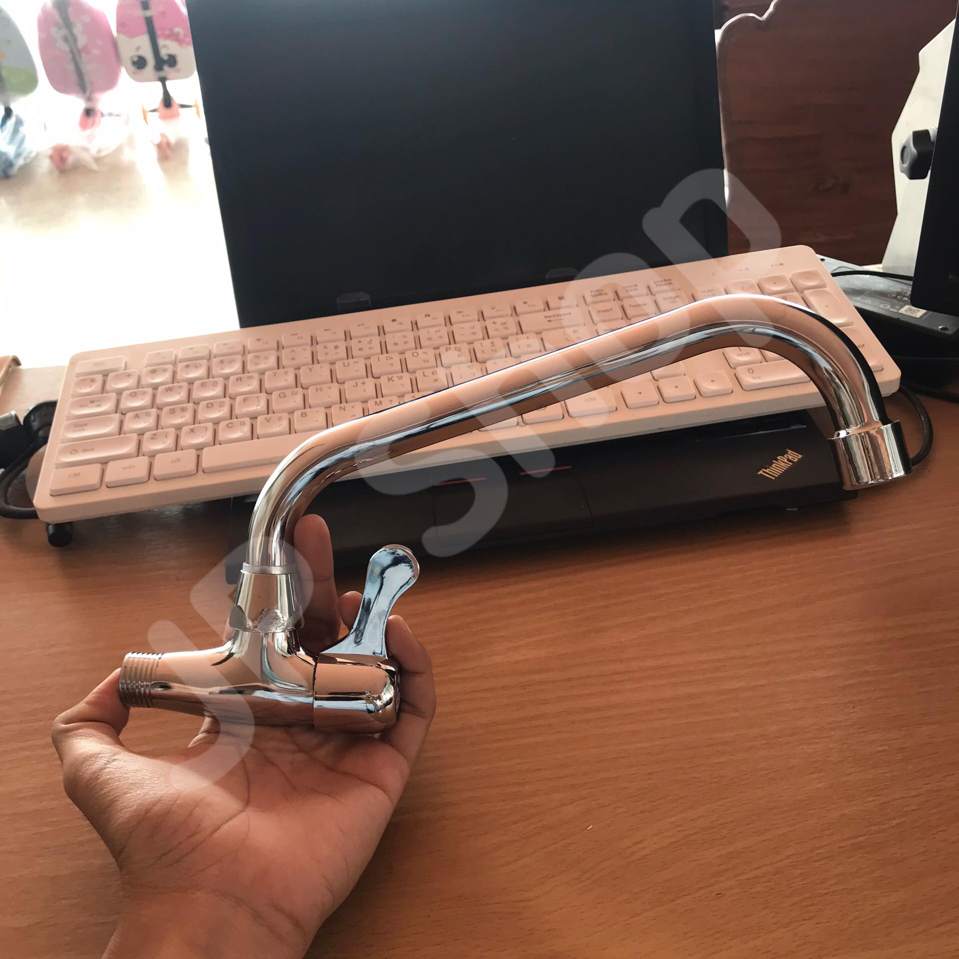 ก๊อกน้ำซิงค์สแตนเลส แบบนอน ก๊อกน้ำ ก๊อกน้ำซิงค์หมุนได้ ก๊อกน้ำซิงค์ 02 ขนาด 4 หุน #02190