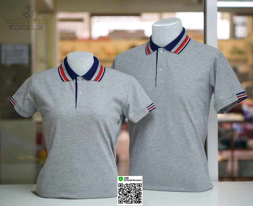 PLEN POLO เสื้อโปโล เสื้อคอปก ยูนิฟอร์ม เทาปกกรมท่าแดง