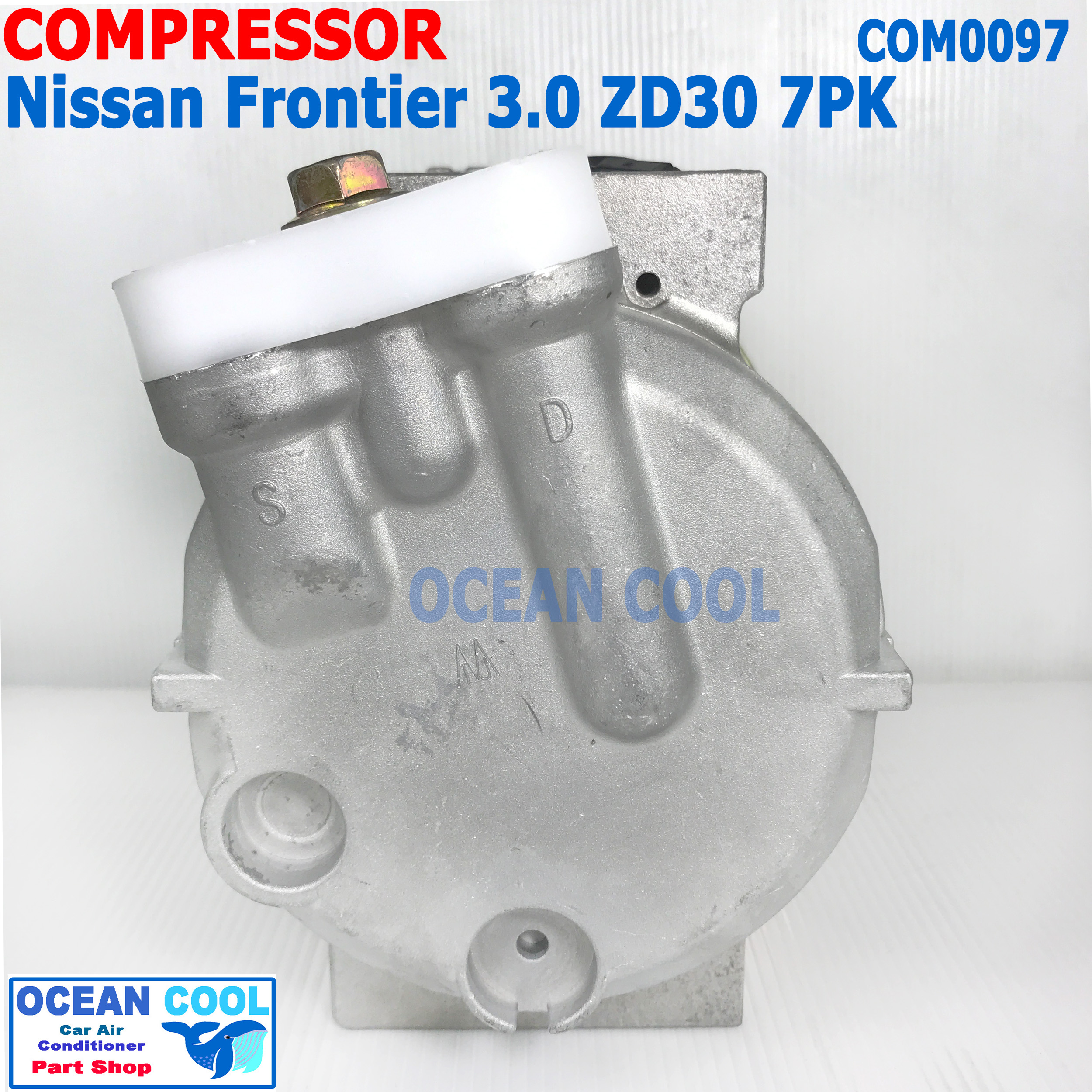 คอมเพลสเซอร์ นิสสัน บิ๊กเอ็ม ฟรอนเทีย ZD30 สายพาน 7pk MIJ-T043-6 COM0097 Compressor ForNissan Frontier 3.0 2004 คอมแอร์ คอม คอมเพสเซอร์ อะไหล่แอร์