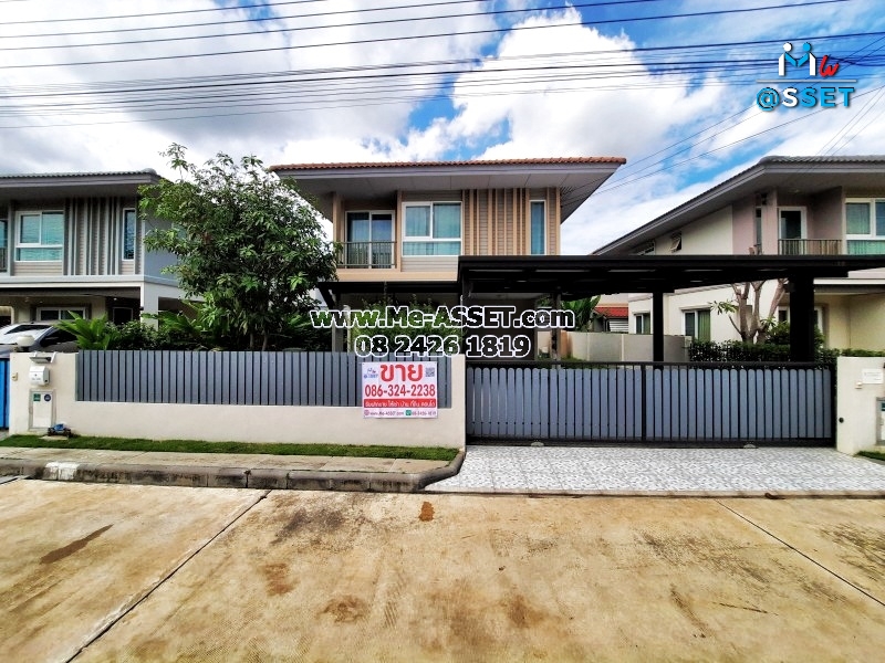 ขายบ้านเดี่ยว ใกล้ ม.มหิดล ย่าน ศาลายา วัดพระเงิน ศรีประวัติ : คณาศิริ ศาลายา : 2 ชั้น 50 ตารางวา