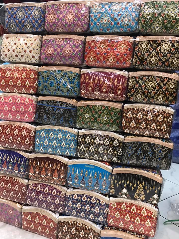 พวงกุญแจ กระเป๋าเหรียญผ้าขิด ของขวัญ ของชำรวย 7x9x cm// Keychain Coin Bag