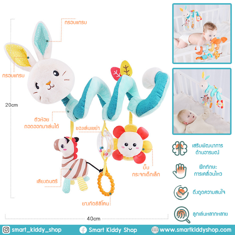 โมบายแบบม้วน พันขอบเตียง : rabbit (มีเสียงดนตรี)
