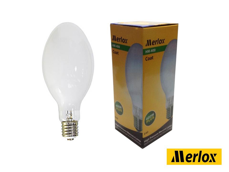 หลอดแสงจันทร์ METALHALIDE รุ่นใช้บัลลาสต์ 400W E40 แบบขุ่น MERLOX