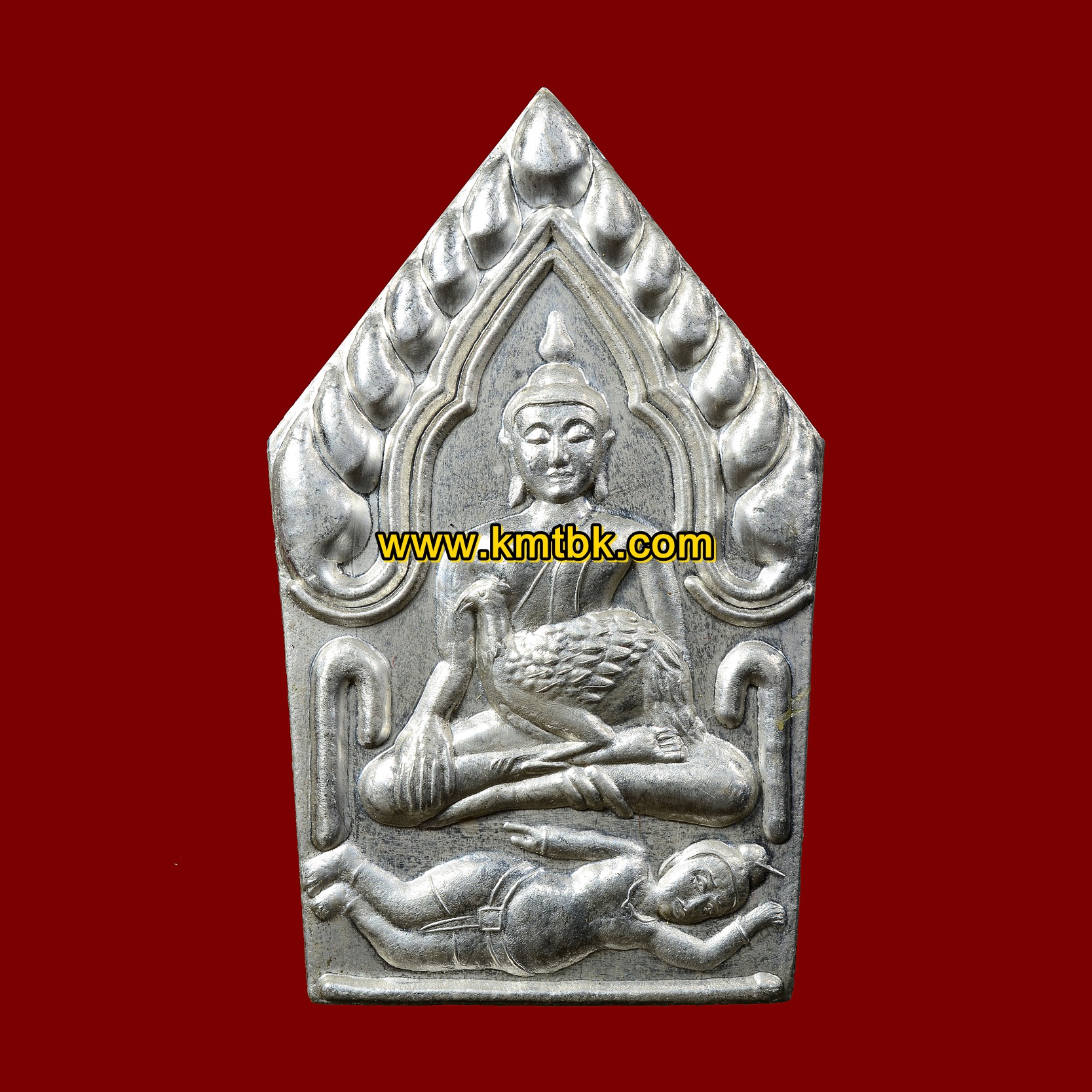 พระขุนแผน อุ้มไก่ หลวงปู่ข้าวแห้ง วัดตาปันศรัทธาธรรม จ.สุรินทร์ (ศิษย์หลวงปู่สรวง เทวดาเล่นดิน) เนื้อผงอาถรรพ์วิเศษ พิมพ์นำฤกษ์หน้ากากเงิน ฝังตะกรุด 5ดอก ขนาดห้อยคอ รุ่น บูชาครูเศรษฐีรับทรัพย์