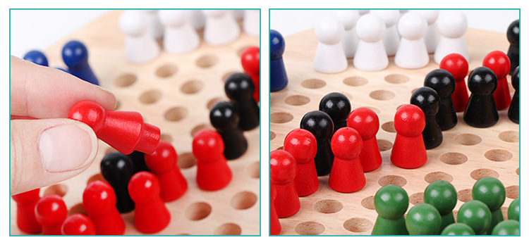 หมากฮอสจีนไม้ Chinese Checkers (ไม้ยางพารา)