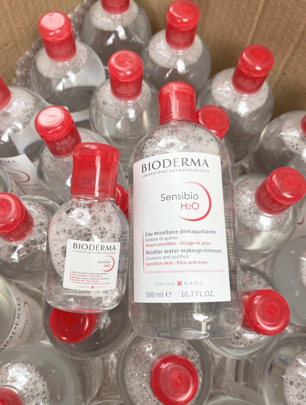 เซต2ชิ้น Bioderma Sensibio H2O 500ml.+100ml. ฝาสีชมพู สูตรนี้เป็นสูตรอ่อนโยนสำหรับผิวแพ้ง่าย