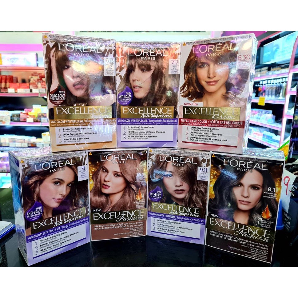 แท้พร้อมส่ง○ L'OREAL Excellence Fashion ครีมเปลี่ยนสีผม ลอรีอัล