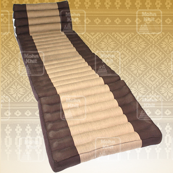 หมอนสามเหลี่ยมฝ้ายทูโทน 15 ช่องติดเบาะ3 พับ //56x180x36cm Tri-angle Cotton kapok 100%Traditional Floor Cushions 15holes with 3part of mattress.