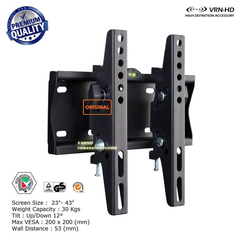 T1950(เหล็กหนา) ขาแขวนทีวี LED, LCD TV 23 - 43 นิ้ว Max VESA 200 x 200 mm.