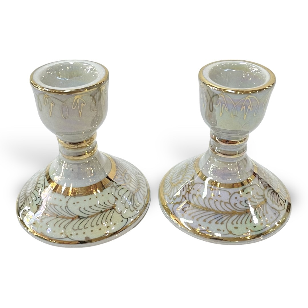 ชุดเบญจรงค์ สีขาวมุก ขนาด 8 นิ้ว