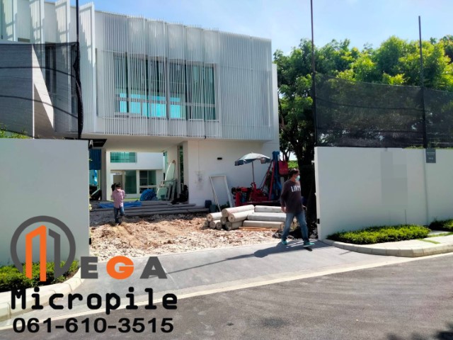 ตอกเสาเข็มสปันไมโครไพล์ Dia 20 ตอกได้ลึก 21 เมตร บ้านเดี่ยว