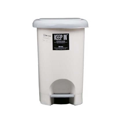 ถังขยะพลาสติก KEEP IN RW9262 (14 ลิตร) พื้นครีมขาว ฝาเทา