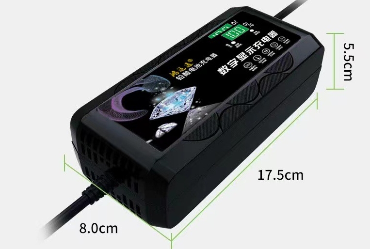 ที่ชาร์จรถไฟฟ้า แบตตะกั่ว แบตแห้ง 48V 20AH 7-Light Electric Vehicle Battery Charger Adapter #482050